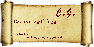 Czenki György névjegykártya