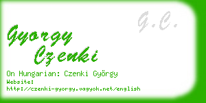 gyorgy czenki business card