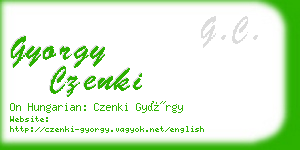 gyorgy czenki business card